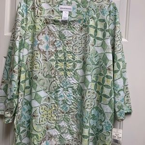Alfred Dunner Blouse XL Geometric Pattern